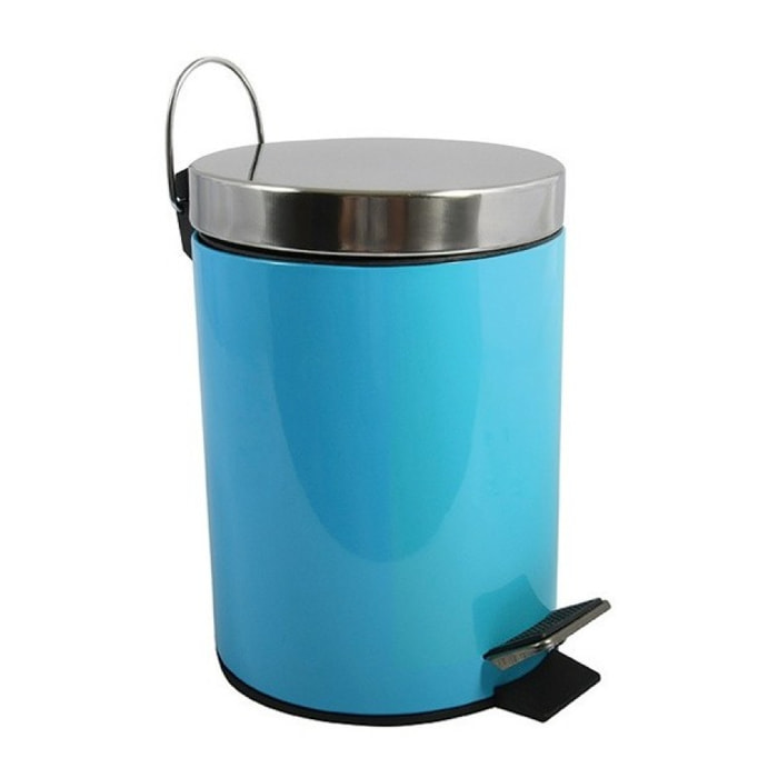 Poubelle à pédale Inox 5L Bleue MSV