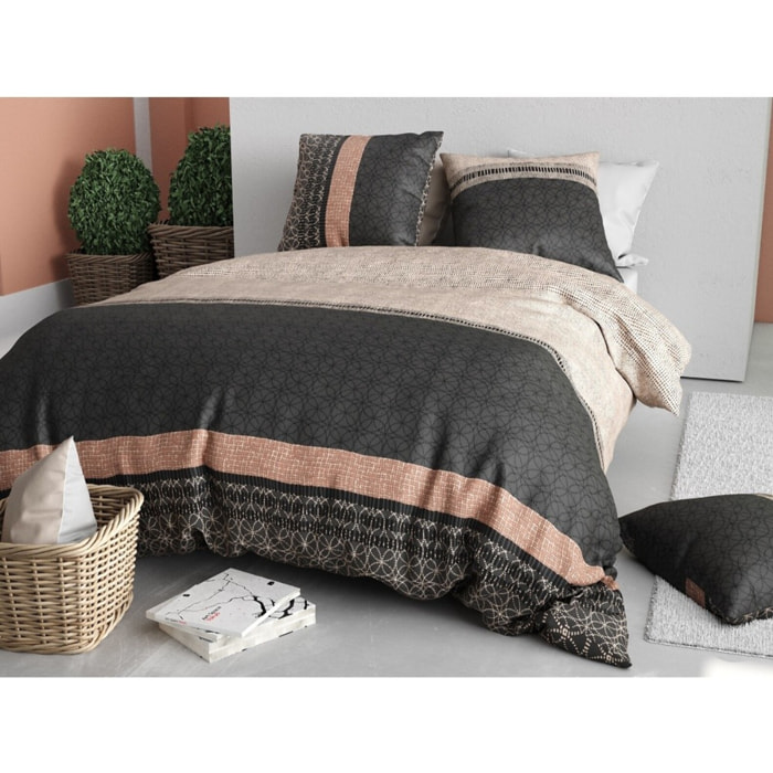 Parure housse de couette imprimée + 2 taies Obsi