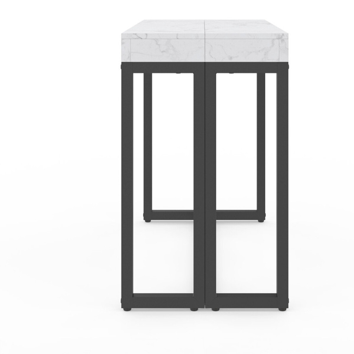 Console-table à manger extensible Glam effet marbre blanc 235cm