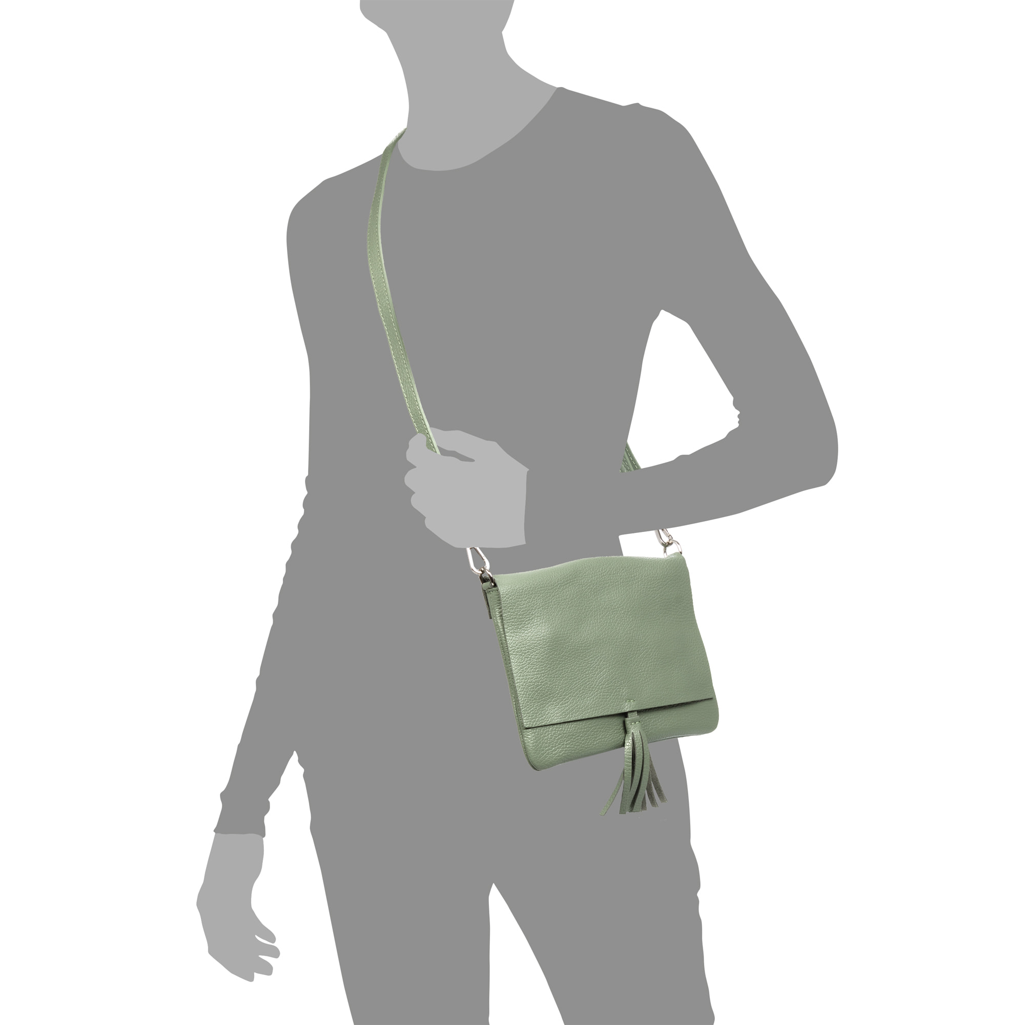 Andorno borsa a tracolla donna. Pelle autentica finitura Dollaro