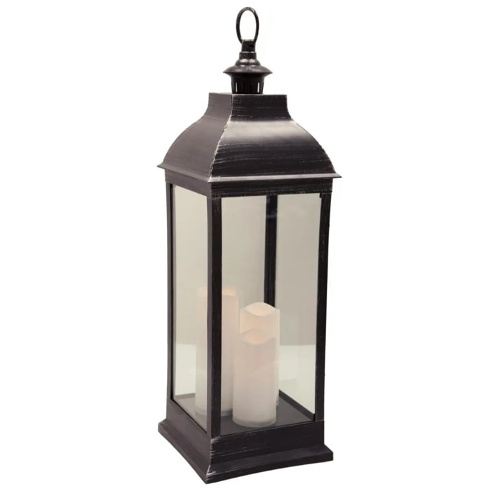 Lanterne LED "Antique" - noir H71 cm