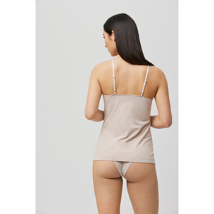 Canotta in cotone biologico beige