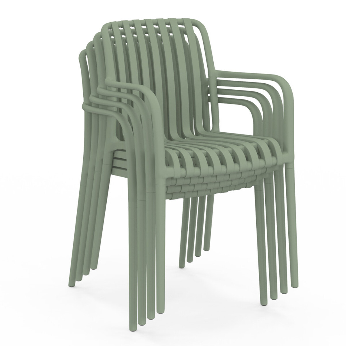 Chaises de jardin empilables Oviedo polypropylène vert - lot de 4