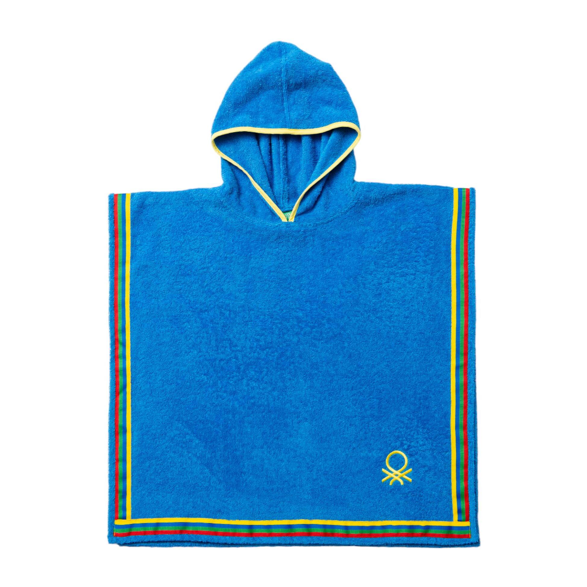 Albornoz poncho de niños 65x65cm de 380gsm 100% algodón azul Benetton