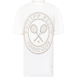 PHILIPP PLEIN Open Back T-Shirt Mini Dress Tennis Club