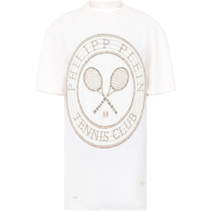 PHILIPP PLEIN Open Back T-Shirt Mini Dress Tennis Club