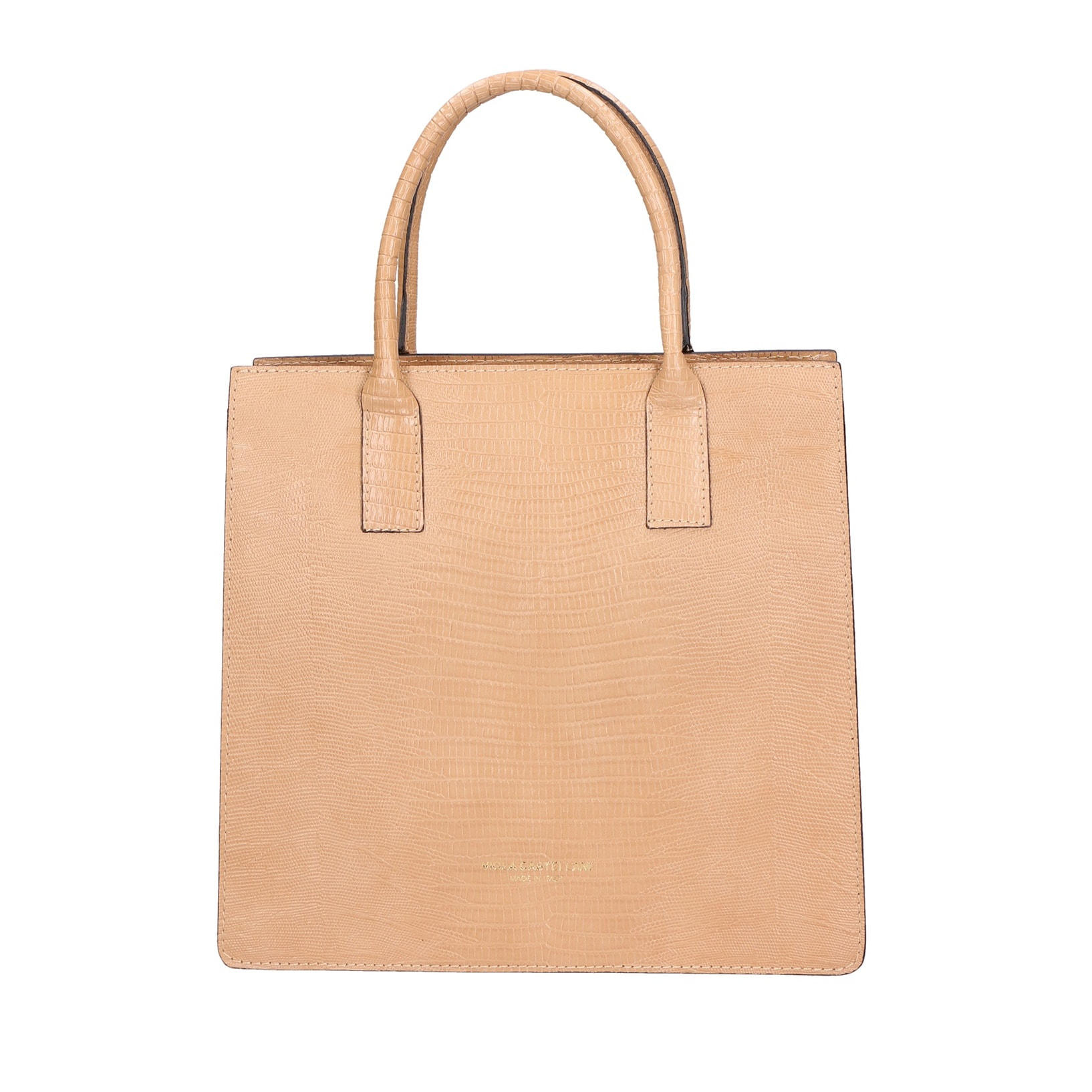 Borsa a mano da donna - Modello Giulia - Vera pelle effetto cocco - 30.0 x 28.0 x 10.0 cm