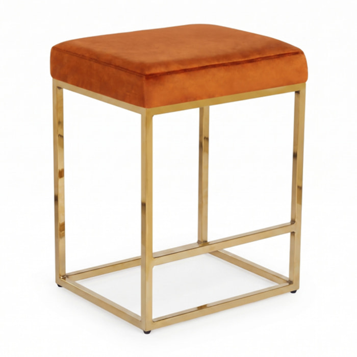 Sgabello Imbottito in Effetto Velluto con Seduta Confortevole e Gambe in Acciaio, Design Moderno per Cucina, Penisola, Isola e Zona Bar