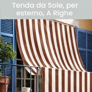 Intrecci Tenda da Sole Impermeabile per Verande e Balconi con Occhielli Righe Marrone