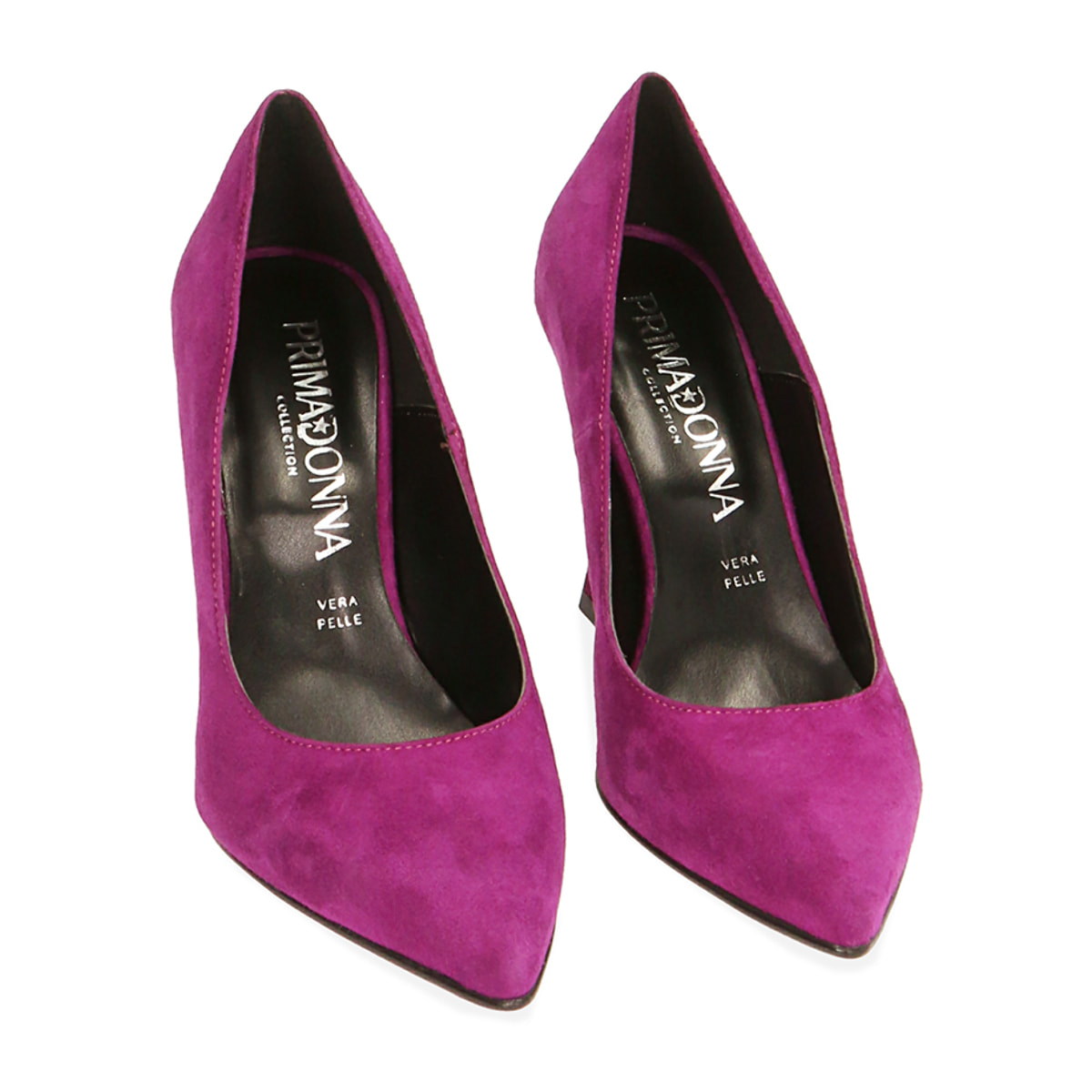 Zapato de tacón ante fucsia, tacón 10 cm