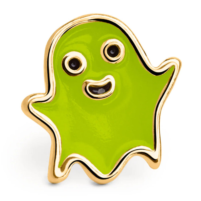 Orecchino singolo Ghost Fluorescent Green Placcato Oro