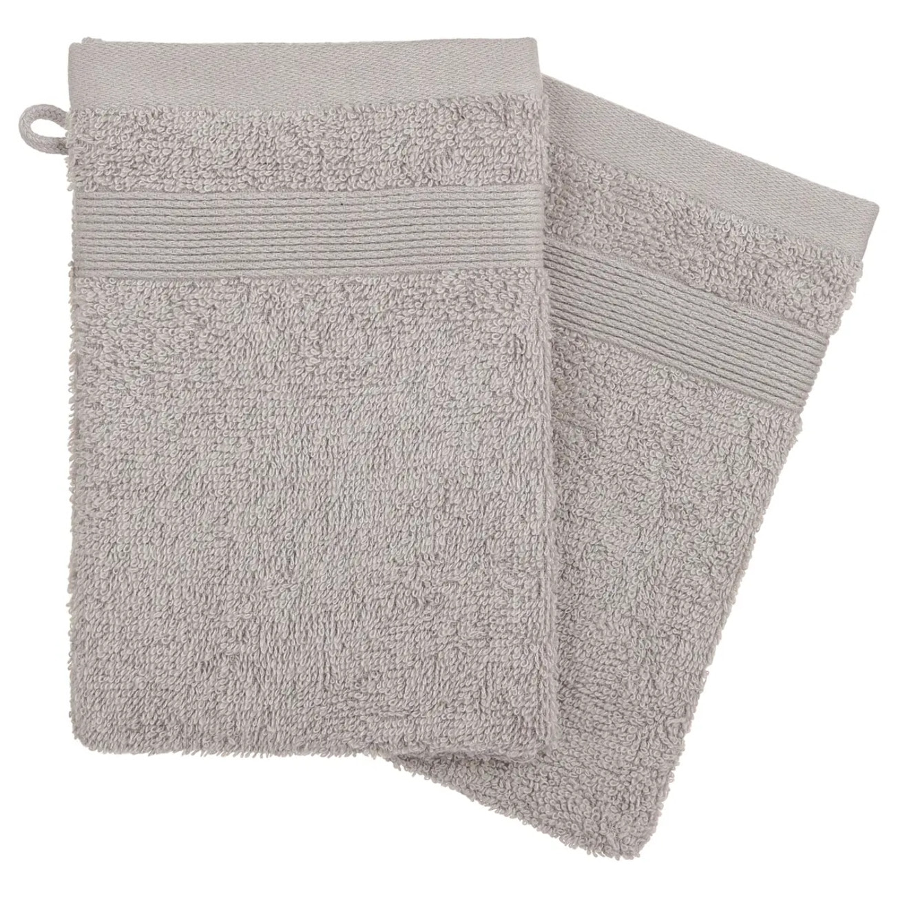 Lot de 2 gants de toilette gris taupe 15x21cm