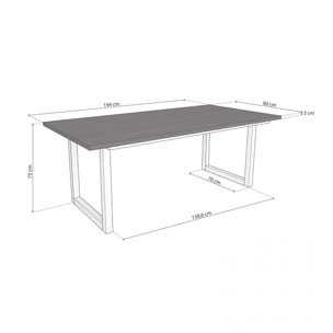 Mesa de comedor Altea 200 Negro Blanco