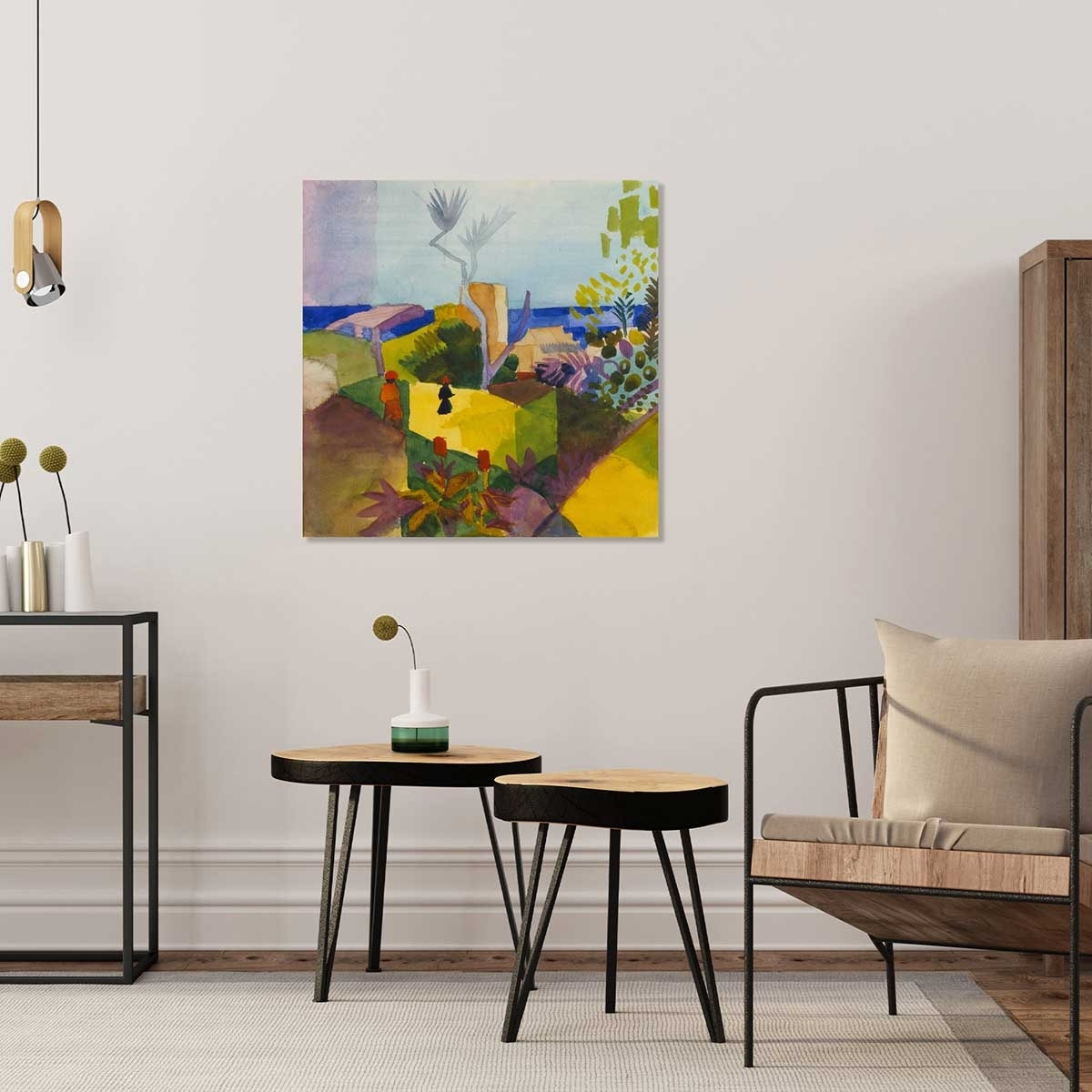 Tableau célèbre August Macke, Paysage au bord de mer Tableau plexiglas