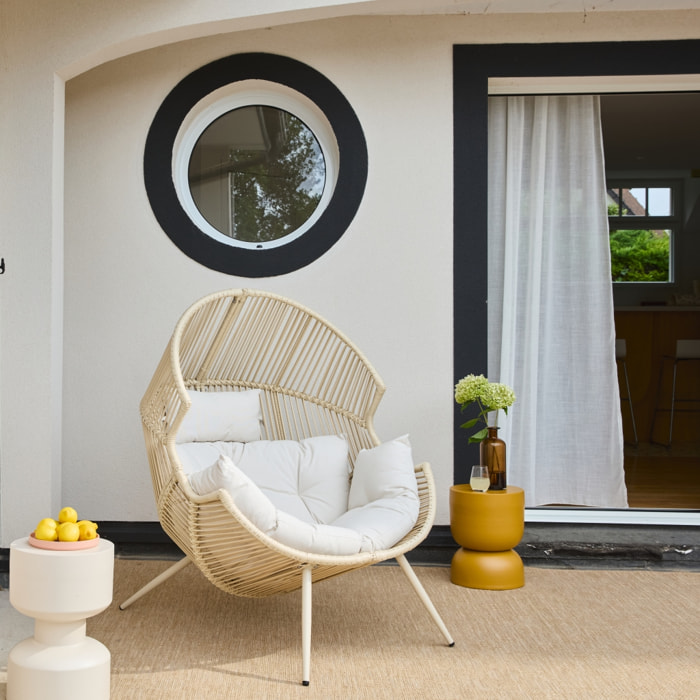 Fauteuil oeuf de jardin acier et résine  SOLENZA