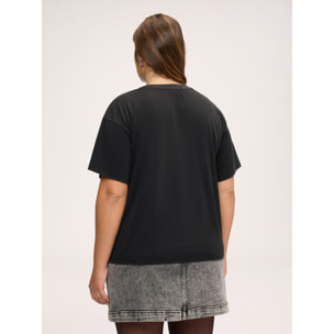 Fiorella Rubino - T-shirt oversize con scritta e applicazioni - Nero