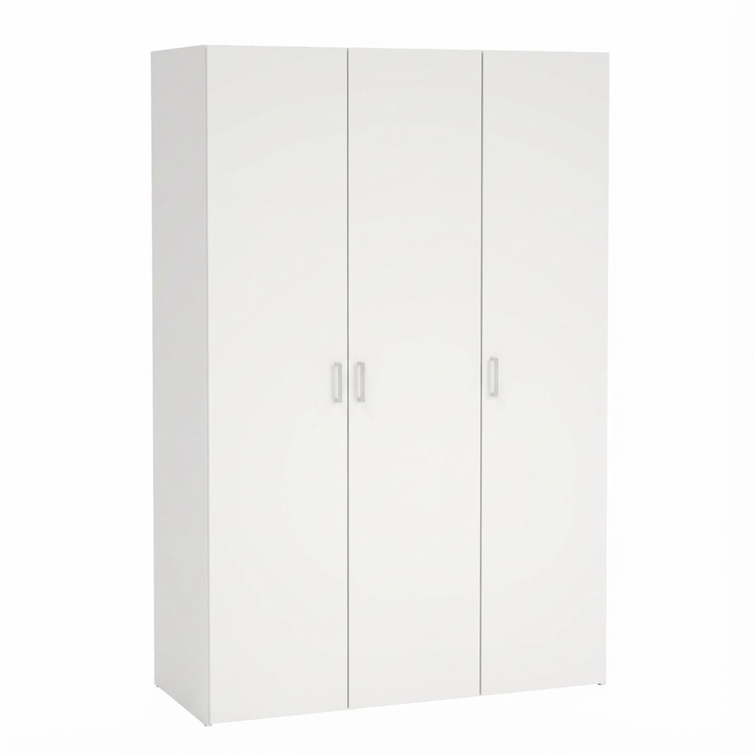 Armadio Con 3 Ante Battenti Multiuso Design Moderno Salvaspazio Funzionale Ampio Vano Con Barra Appendiabiti E Ripiani 115.8 x 49.52 x 175.4 Cm Bianco