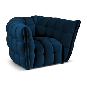 Fauteuil "Cedric" en velours bleu roi