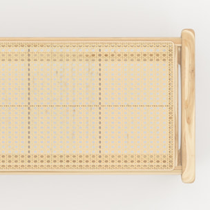 Banc 120 cm en bois de teck et cannage - Kuna