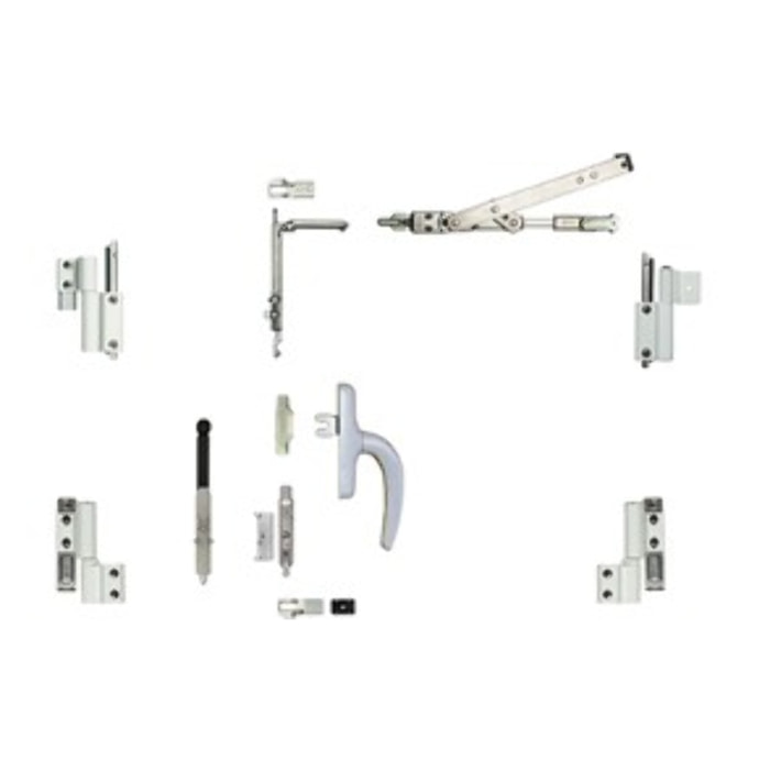 Kit oscillo-battant Galicube 2 V FAPIM à crémone Nefer midi - Compas moyen 562 à 1200 mm - Argent - 1331GA-G6