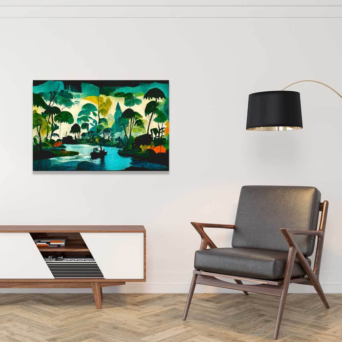 Tableau jungle bienvenue dans la jungle  Toile imprimée