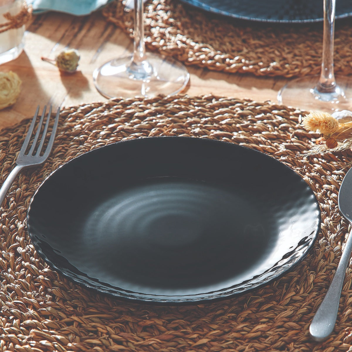 6 assiettes à dessert noires 19 cm Pampille - Luminarc