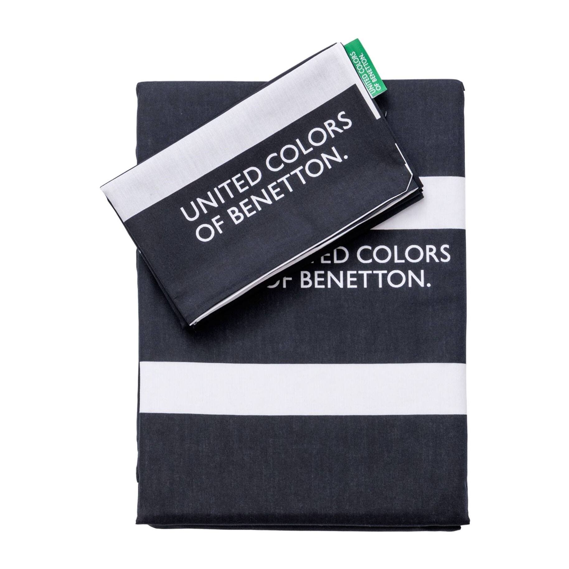 Juego de 2pcs cama, funda nordica y funda cojin , 200tc, 100% algodón Black&white Benetton