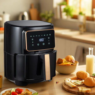 Bergner COPPERLY Freidora de aire 1800W 6.9L - 8 programas - Revestimiento Cerámico - Ajuste de temperatura 80-200°C - Temporizador hasta 30 min