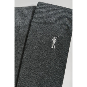 Pack de tres pares de calcetines gris oscuro con logo Rigby Go