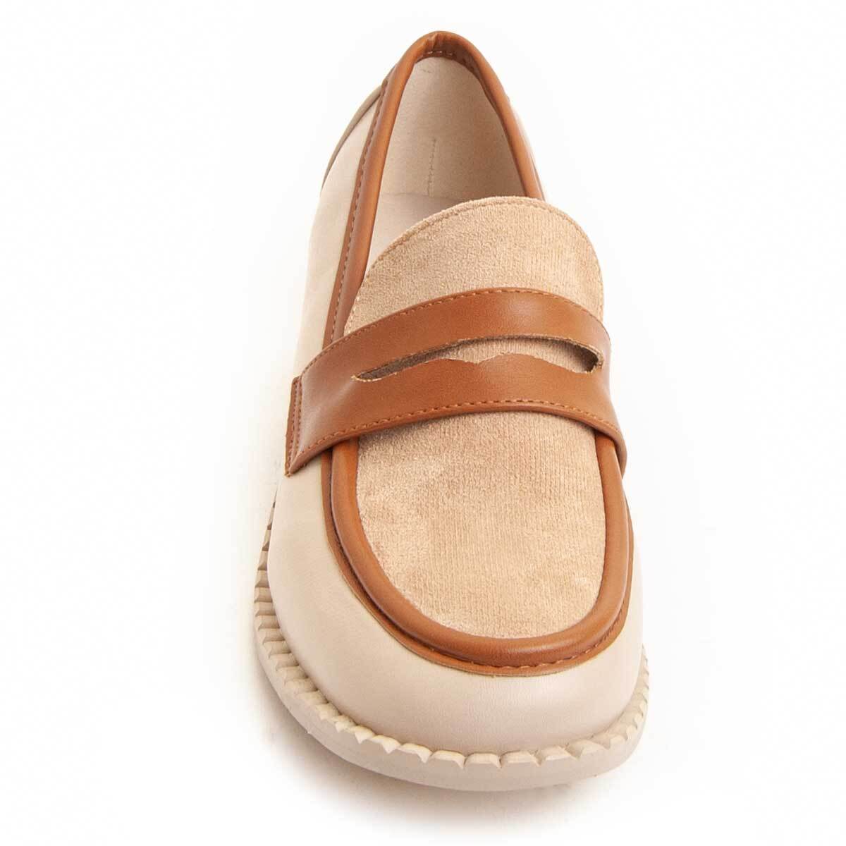 Mocasín de tacón - Beige - Altura: 3 cm