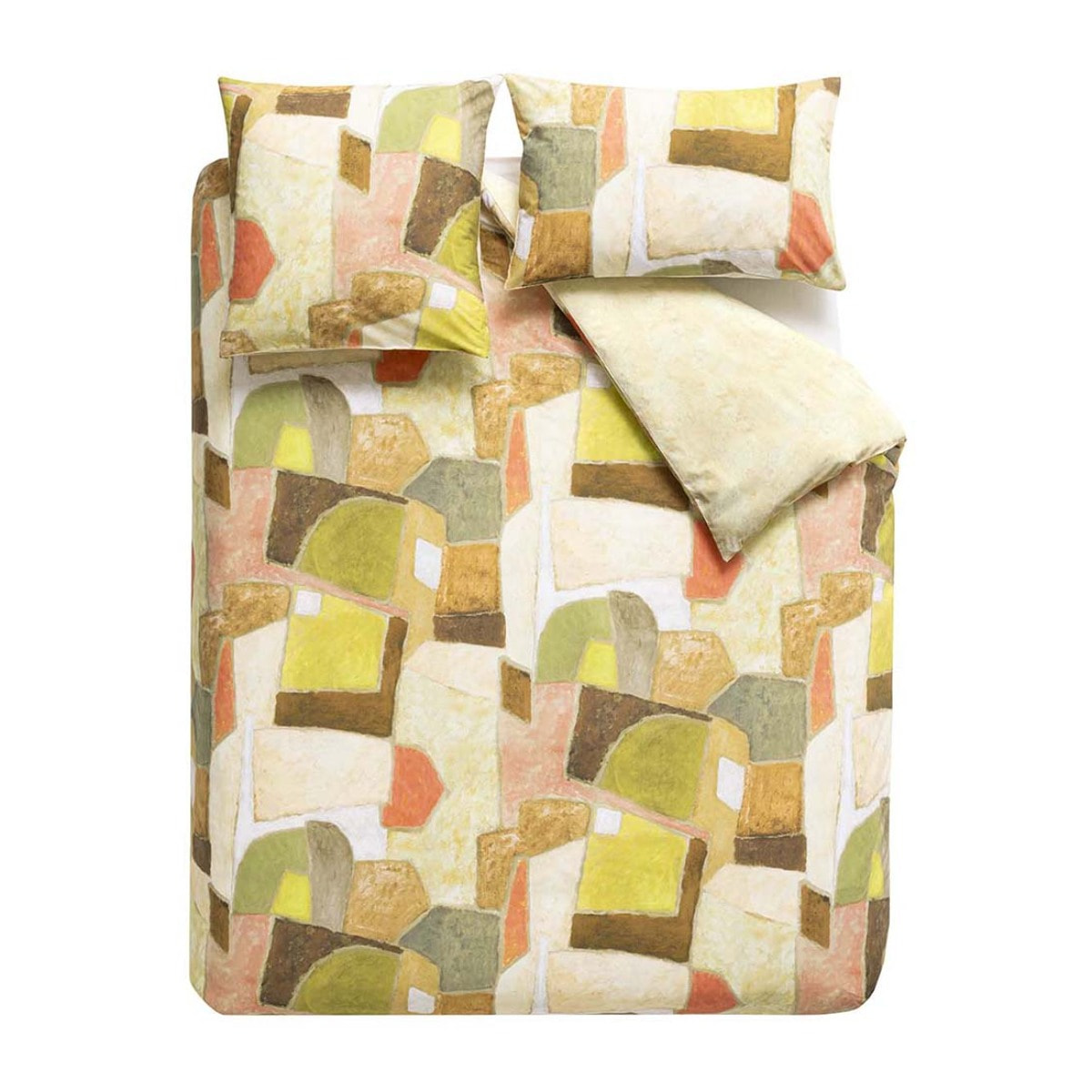 Housse de couette imprimée en percale de coton, CLAY COLLAGE