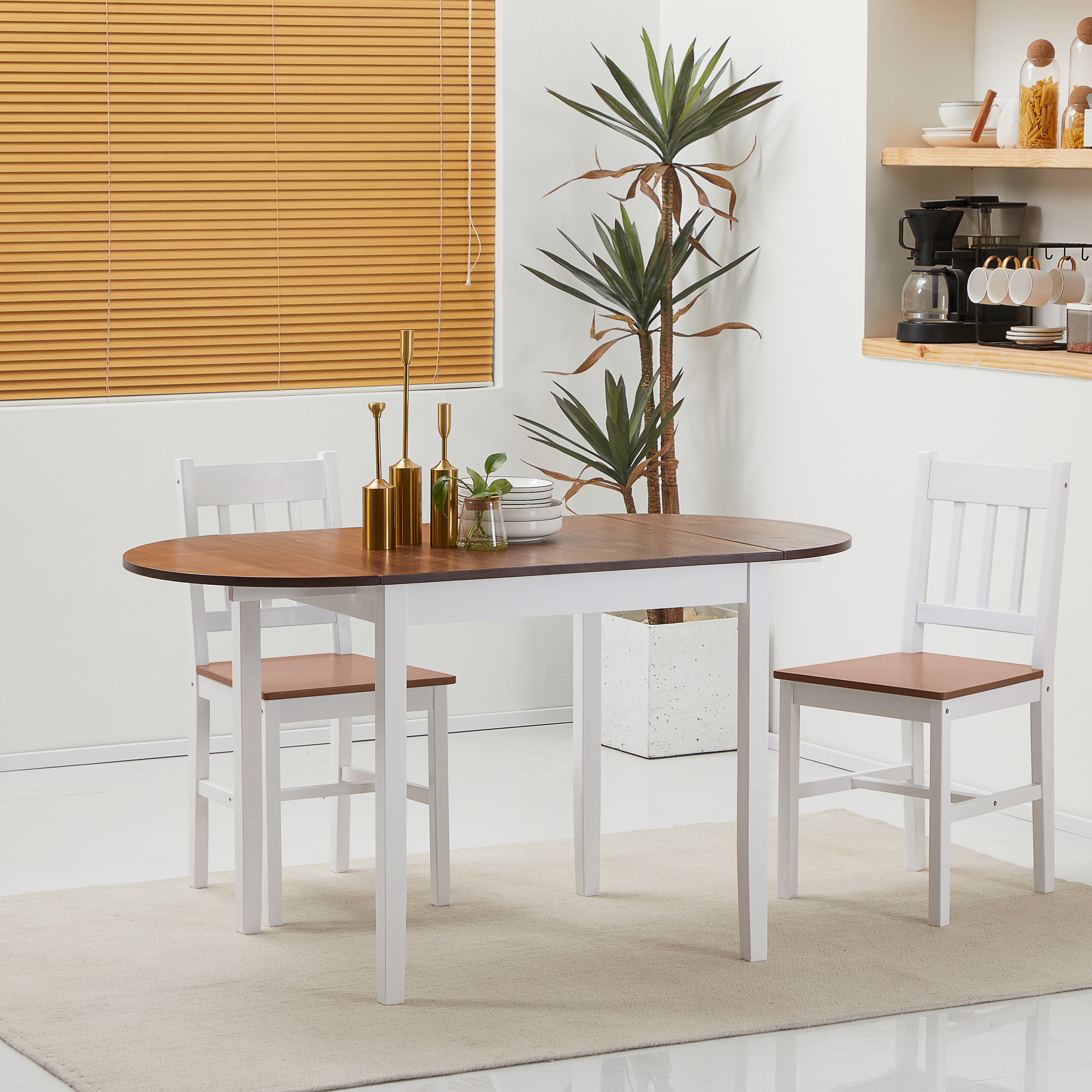 Mesa de Cocina Plegable de Madera Mesa de Comedor Extensible con Hojas Abatibles para 4-6 Personas Carga 50 kg 140x70x75 cm Marrón