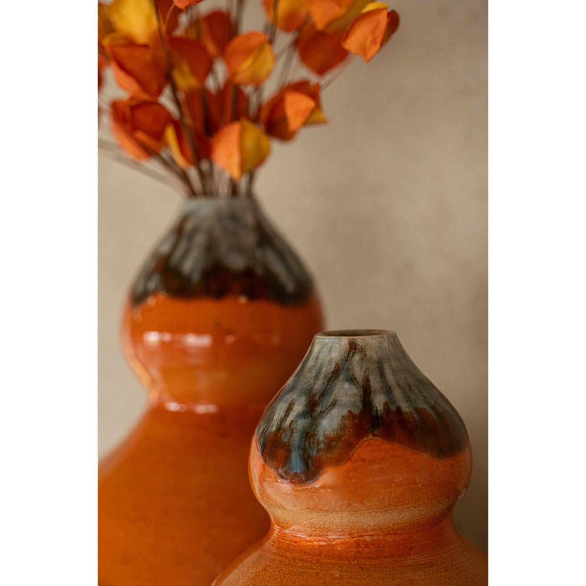 J-Line vase - céramique - orange/marron - small