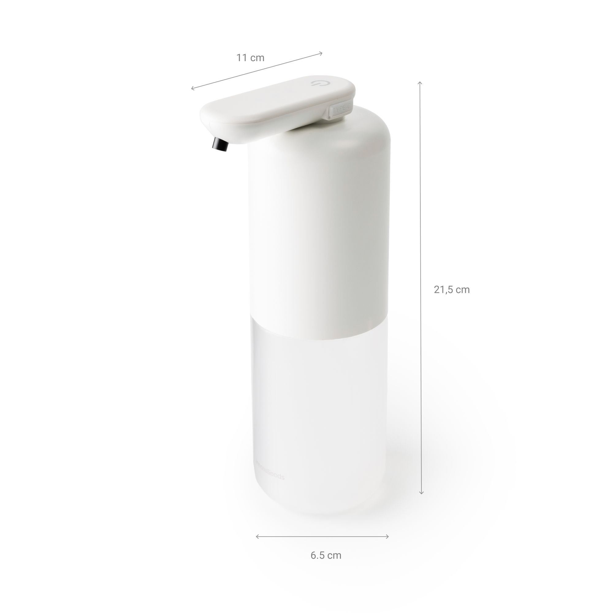 Distributore di sapone schiumoso automatico ricaricabile Bitefom - bianco - 11x21,5x6,5 cm