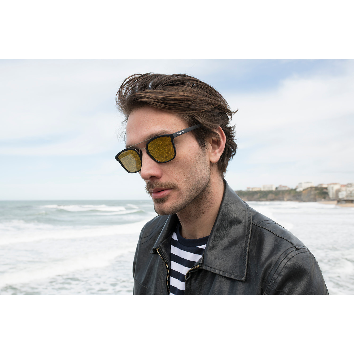 Gafas de sol PALO ALTO LIBREA - Negro mate / Plana revo dorada