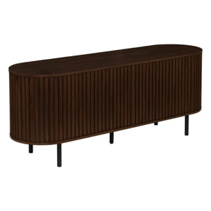 Meuble TV Alcôve ovale 40x140cm 2 portes marron