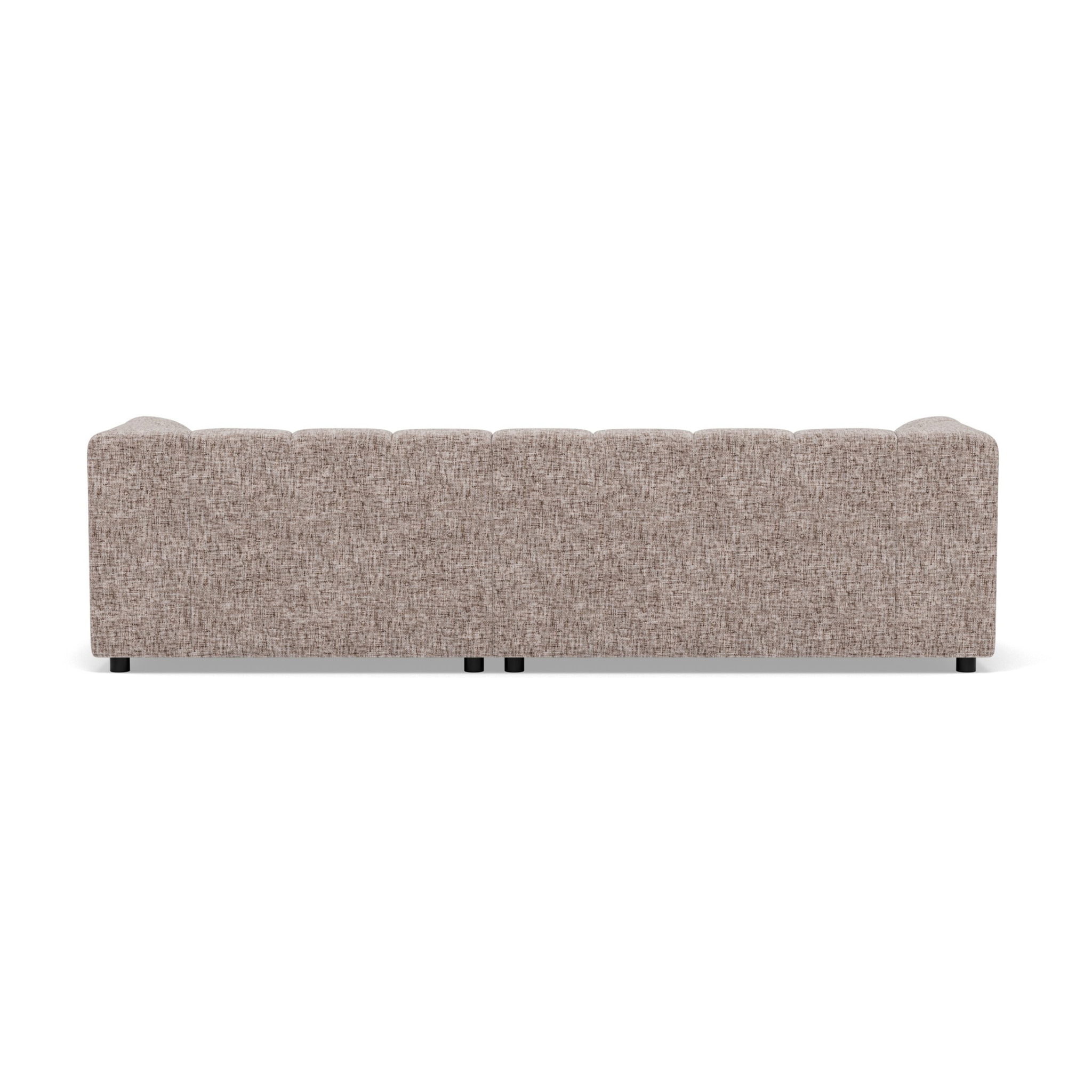 Curtis - canapé d'angle droit 4 places avec accoudoir en tissu texturé - Taupe