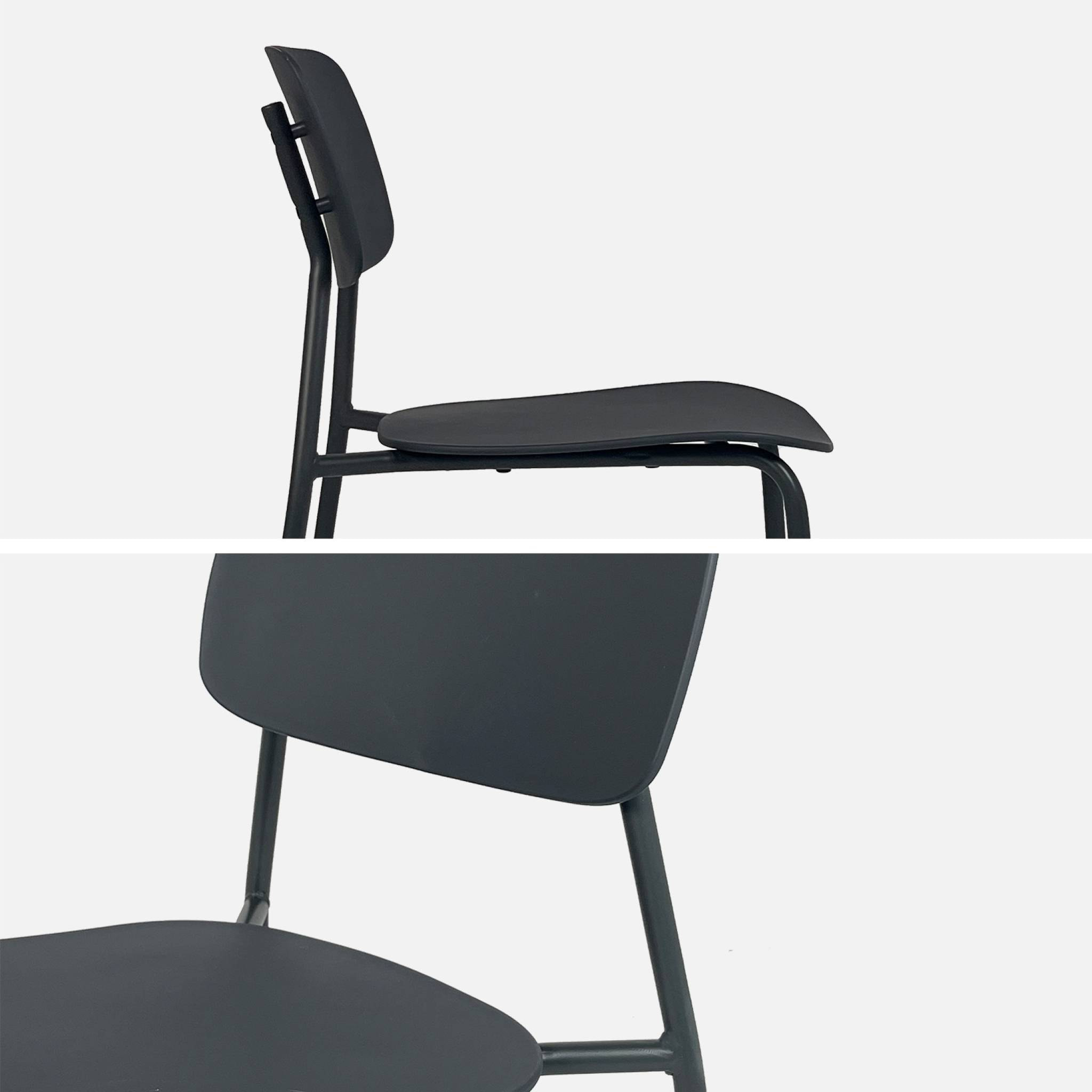 Chaise de jardin empilable acier et plastique (lot de 2) LIVA
