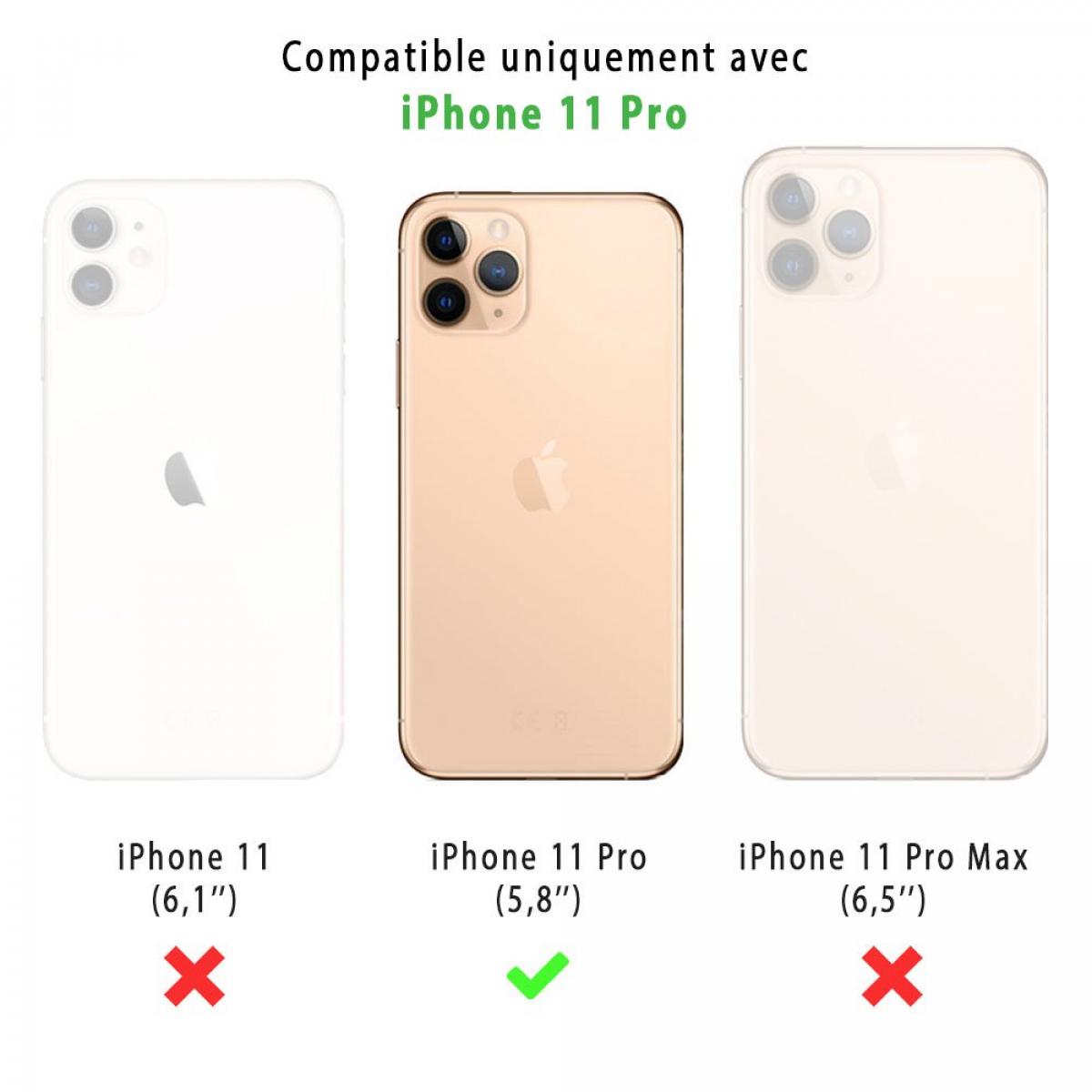 Coque iPhone 11 Pro anti-choc silicone avec cordon noir