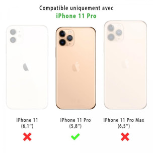 Coque iPhone 11 Pro anti-choc silicone avec cordon noir