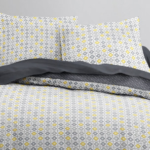 Parure housse de couette 3pcs 100% coton 57fils gris