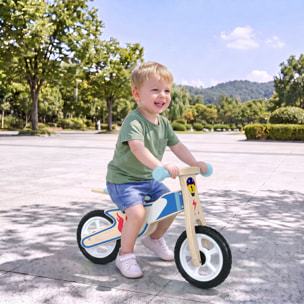 Draisienne enfant bois moto flamme selle réglable pneus EVA