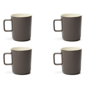 Set de 4 Mugs Excelsa – Nordic Trendy, Porcelaine Gris