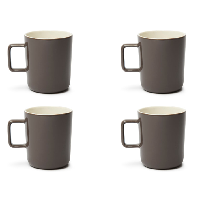 Set de 4 Mugs Excelsa – Nordic Trendy, Porcelaine Gris