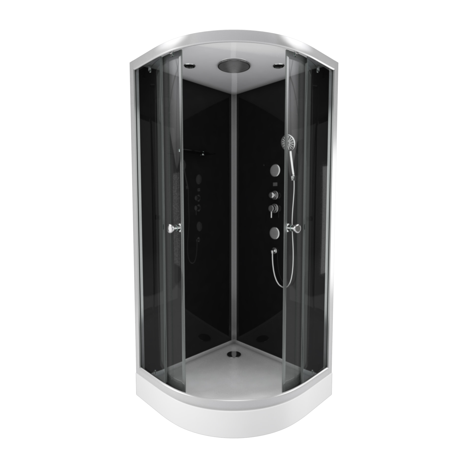 Cabine de douche RAVEN ROUND 1/4 de cercle 90x90x215cm