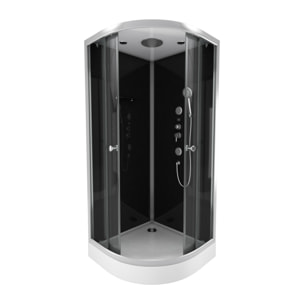 Cabine de douche RAVEN ROUND 1/4 de cercle 90x90x215cm