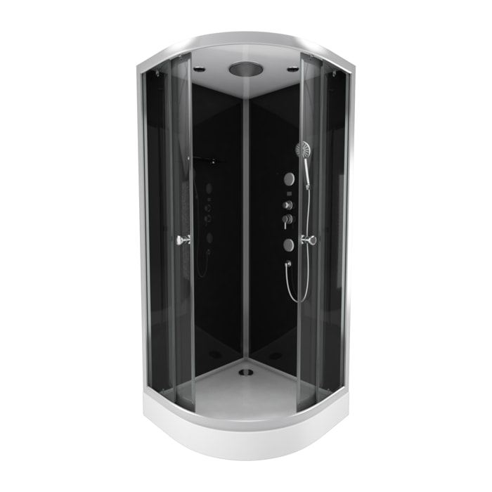 Cabine de douche RAVEN ROUND 1/4 de cercle 90x90x215cm