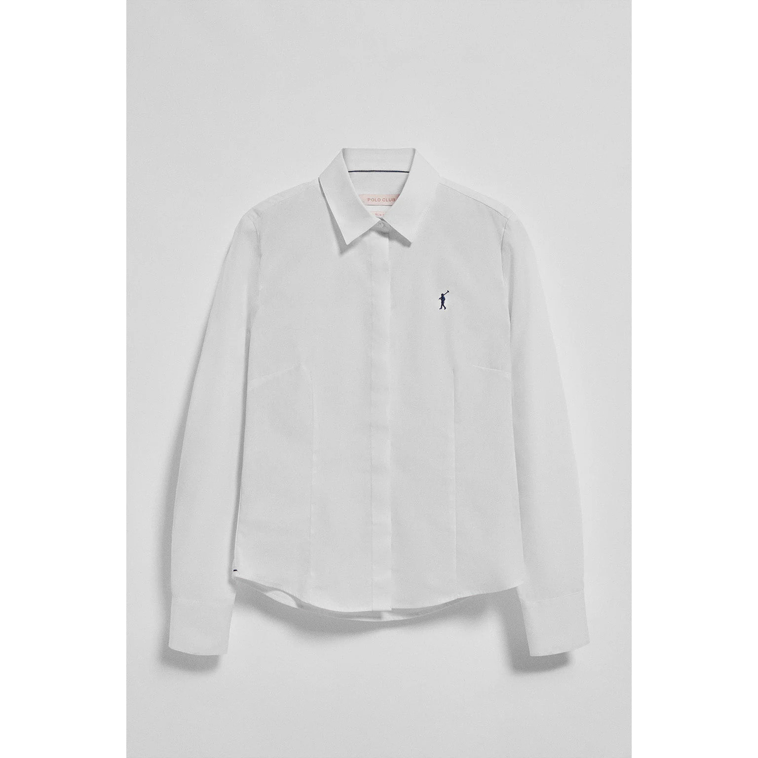 Camicia slim in popeline bianca con logo Rigby Go ricamato