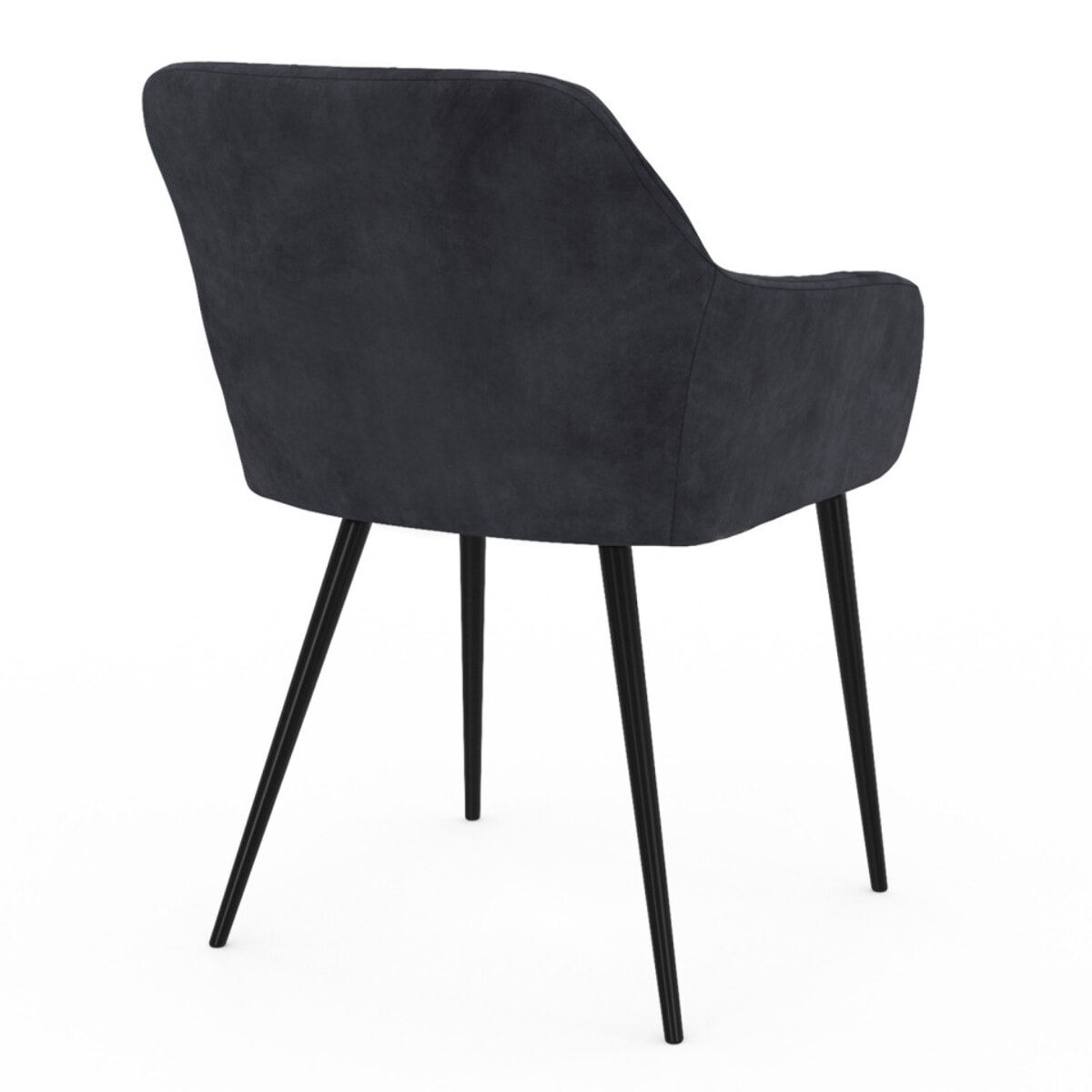 Chaises avec accoudoirs Ariana en velours et pieds métal - lot de 2 - Gris anthracite
