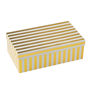 J-Line tasse + sous-tasse Lignés - porcelaine - blanc/or - large - boîte de 2